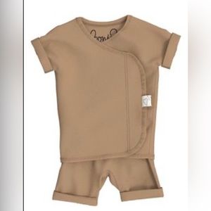 Bonsie Baby Short Sleeve Romper 0-3 Months Mocha
